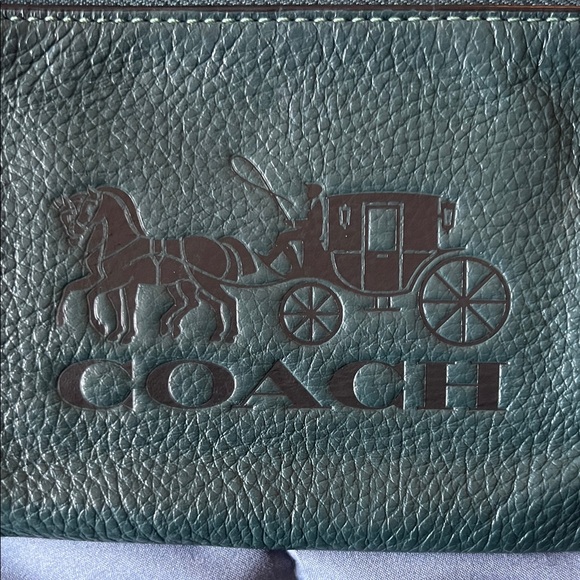 Coach Forest Green Leather Pouch - Picture 2 of 4